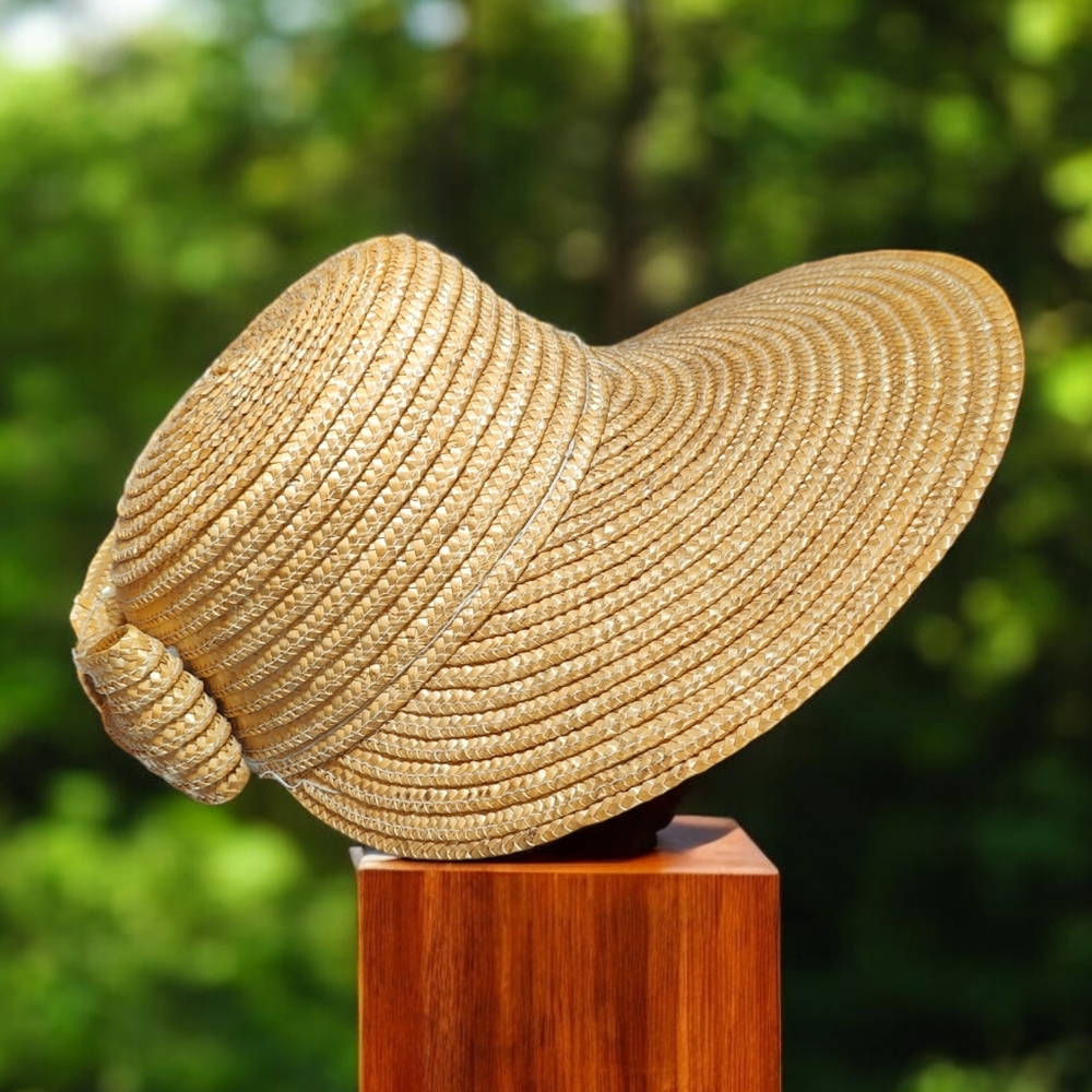 Woven Straw Sun Hat with Side Knot - Natural